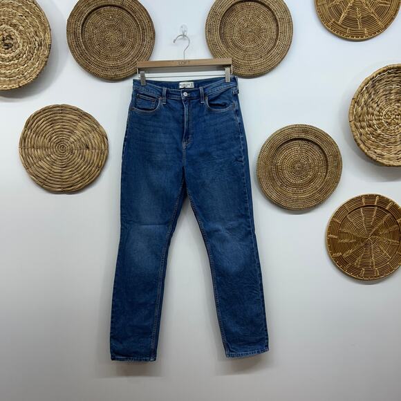 Abercrombie Blue High Waist The Slim Straight Ultra High Rise Jean 29/8 - Picture 1 of 5
